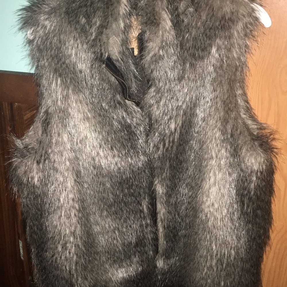 Zip up fur jacket